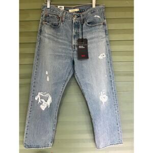 Levi's Premium Wedgie Straight high rise button fly Denim jeans women 30x26. NWT